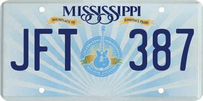 MS license plate JFT387