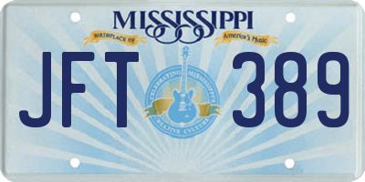 MS license plate JFT389