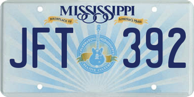 MS license plate JFT392