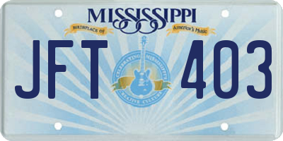 MS license plate JFT403