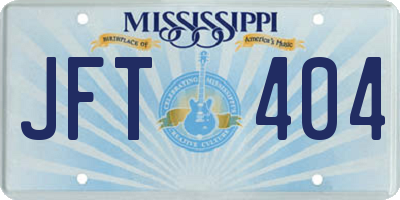 MS license plate JFT404
