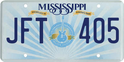 MS license plate JFT405