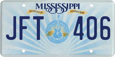 MS license plate JFT406