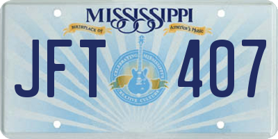 MS license plate JFT407