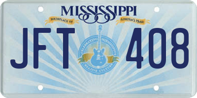 MS license plate JFT408