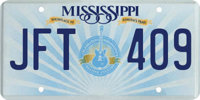 MS license plate JFT409