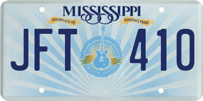 MS license plate JFT410