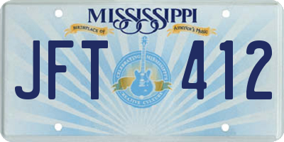 MS license plate JFT412