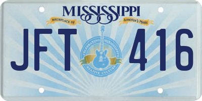 MS license plate JFT416