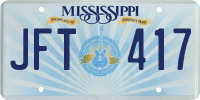MS license plate JFT417