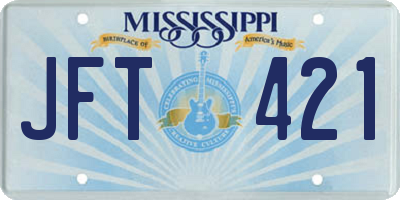 MS license plate JFT421