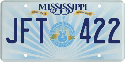 MS license plate JFT422