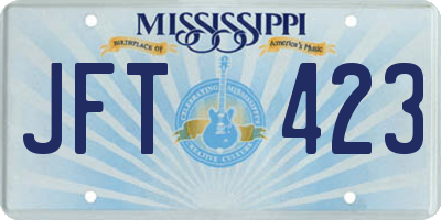 MS license plate JFT423