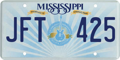 MS license plate JFT425