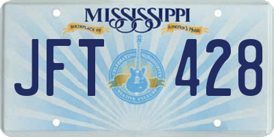 MS license plate JFT428