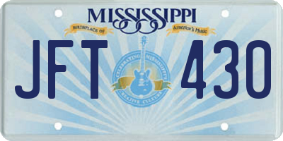 MS license plate JFT430