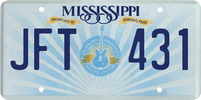 MS license plate JFT431