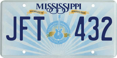 MS license plate JFT432
