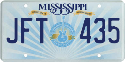 MS license plate JFT435