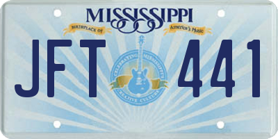 MS license plate JFT441