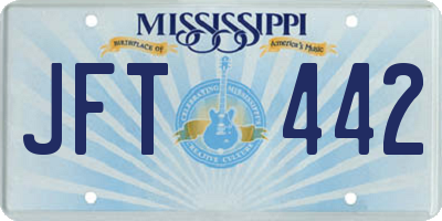 MS license plate JFT442
