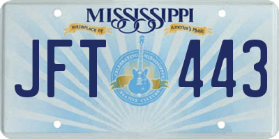 MS license plate JFT443