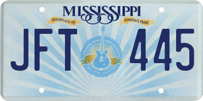 MS license plate JFT445