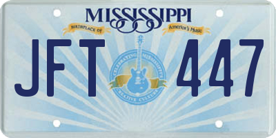 MS license plate JFT447
