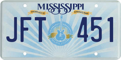 MS license plate JFT451