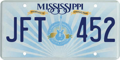 MS license plate JFT452