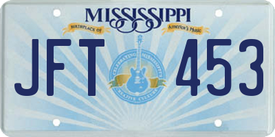 MS license plate JFT453