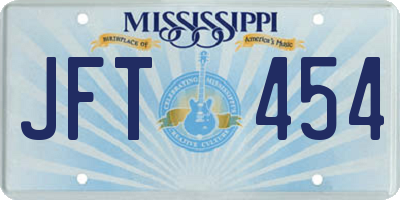 MS license plate JFT454
