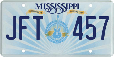 MS license plate JFT457