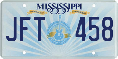 MS license plate JFT458