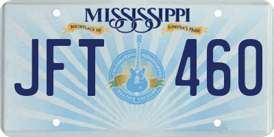 MS license plate JFT460