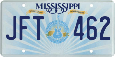 MS license plate JFT462