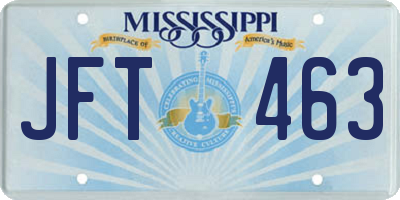 MS license plate JFT463
