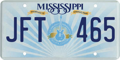 MS license plate JFT465