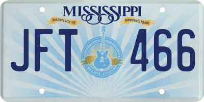 MS license plate JFT466