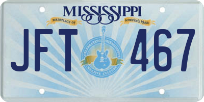MS license plate JFT467