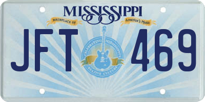 MS license plate JFT469