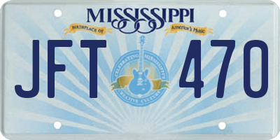 MS license plate JFT470