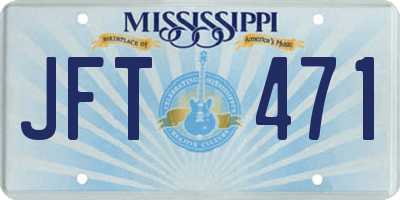 MS license plate JFT471