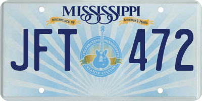 MS license plate JFT472