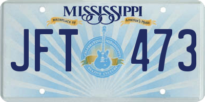 MS license plate JFT473
