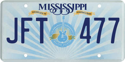 MS license plate JFT477