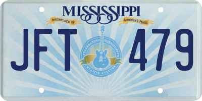 MS license plate JFT479