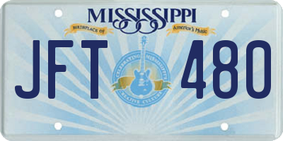 MS license plate JFT480
