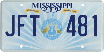 MS license plate JFT481