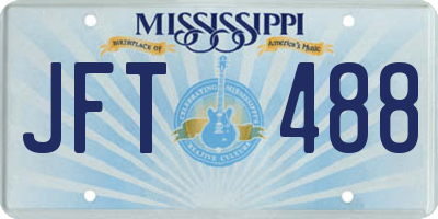 MS license plate JFT488
